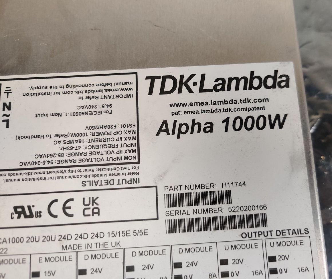 Modular AC-DC Power Supply Lambda H11744 CA1000