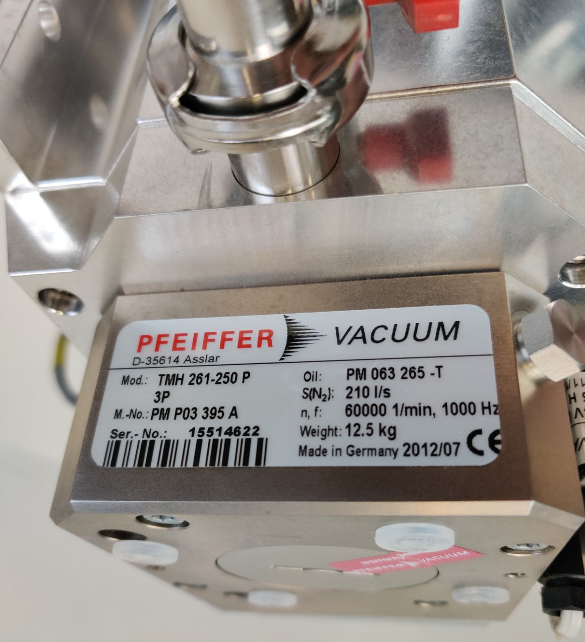 Pfeiffer TMH 261-250 P 3P Turbo Pump with TC 600 Controller Waters SQ Detector