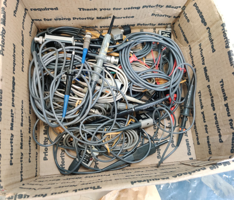 Assorted Tektronix Assorted Tektronix P6007, P6063B, P6061A, P6048 RF Oscilloscope Probes Lot of 20