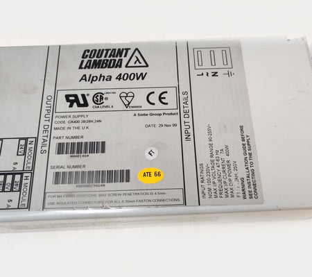 Lambda Alpha 400W Power Supply 100-230VAC 90-255VAC 24V@5A 28V@5A H40146 CA400