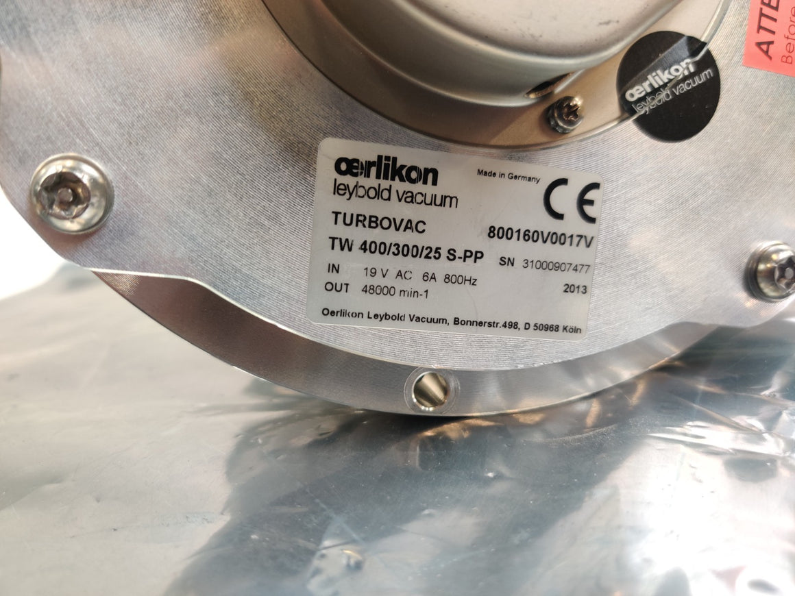 Oerlikon Leybold 800160V1017V Turbovac Vacuum Pump TW 400/300/25 MFD 2013