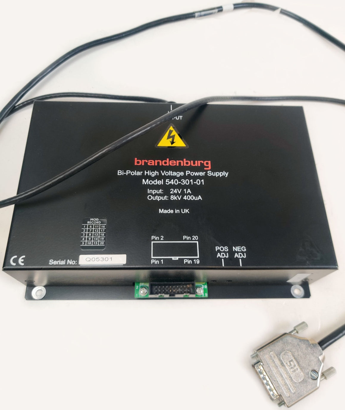 Brandenburg 540-301-01 Bi-Polar High Voltage Power Supply 8kV 400uA Mass Spec