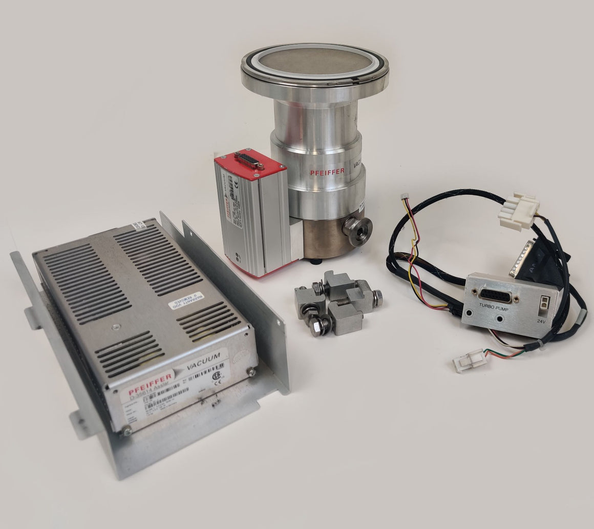 Pfeiffer TMH 071 P Turbomolecular Pump w TC-100 Controller, TPS 100 Power Supply - 