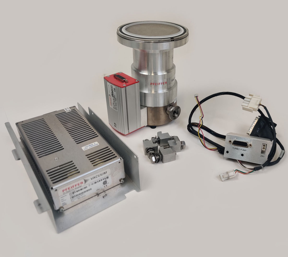 Pfeiffer TMH 071 P Turbomolecular Pump w TC-100 Controller, TPS 100 Power Supply - 