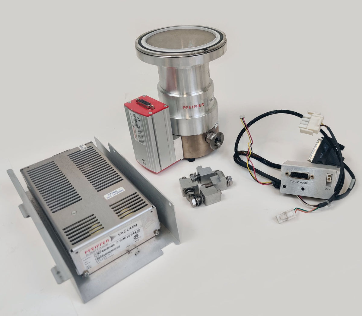 Pfeiffer TMH 071 P Turbomolecular Pump w TC-100 Controller, TPS 100 Power Supply - 