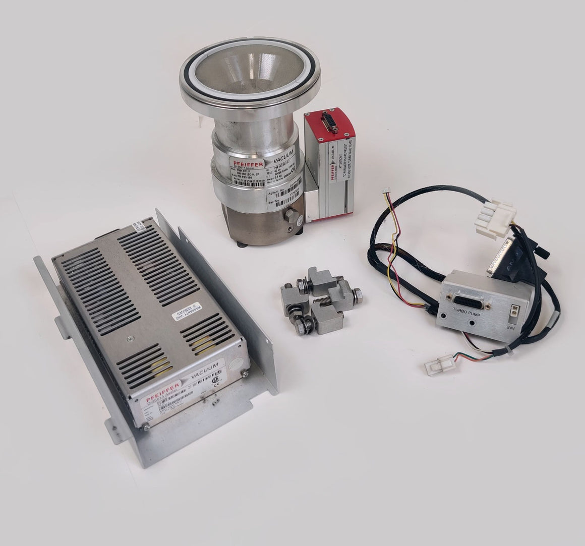 Pfeiffer TMH 071 P Turbomolecular Pump w TC-100 Controller, TPS 100 Power Supply - 