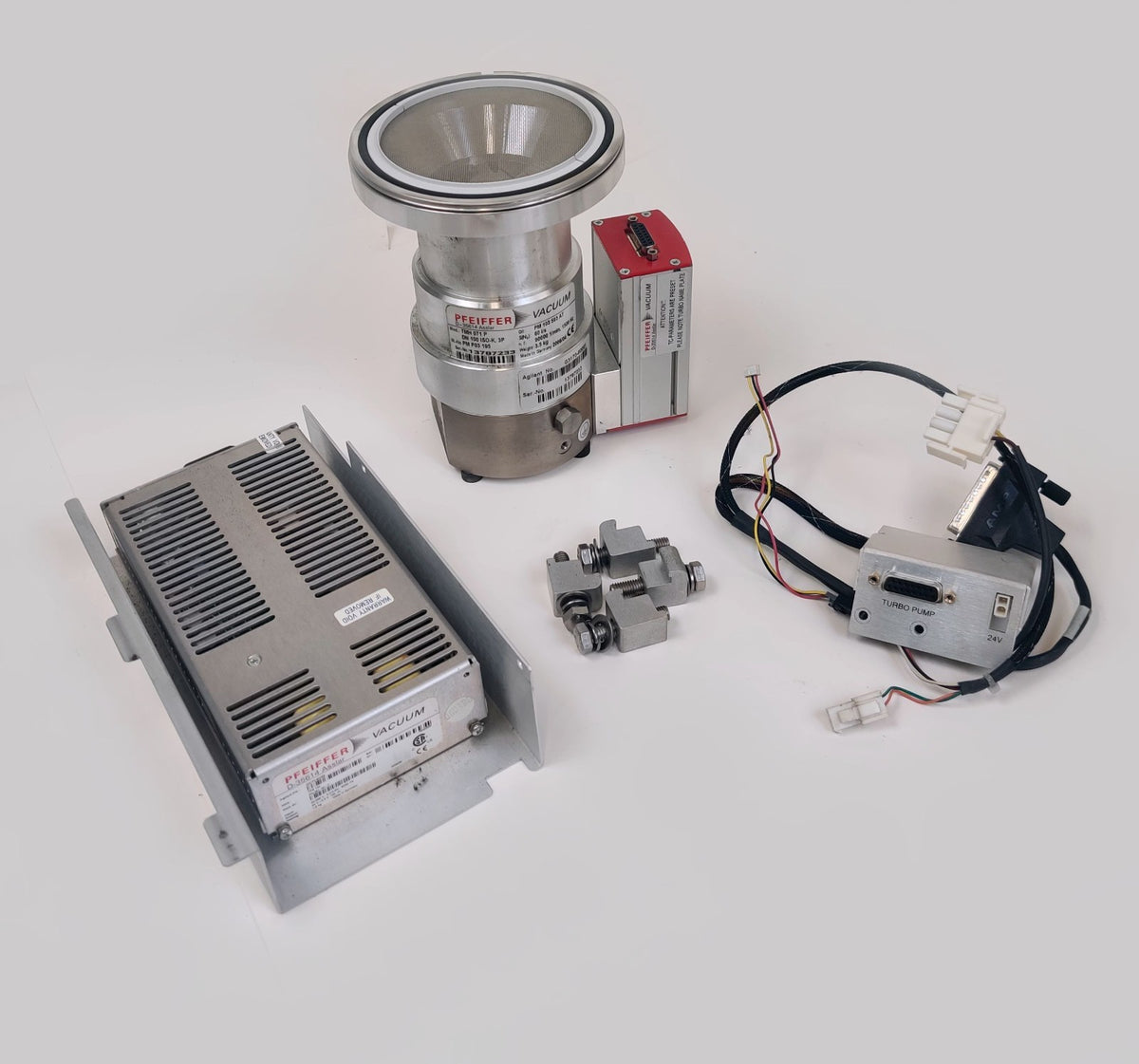 Pfeiffer TMH 071 P Turbomolecular Pump w TC-100 Controller, TPS 100 Power Supply - 