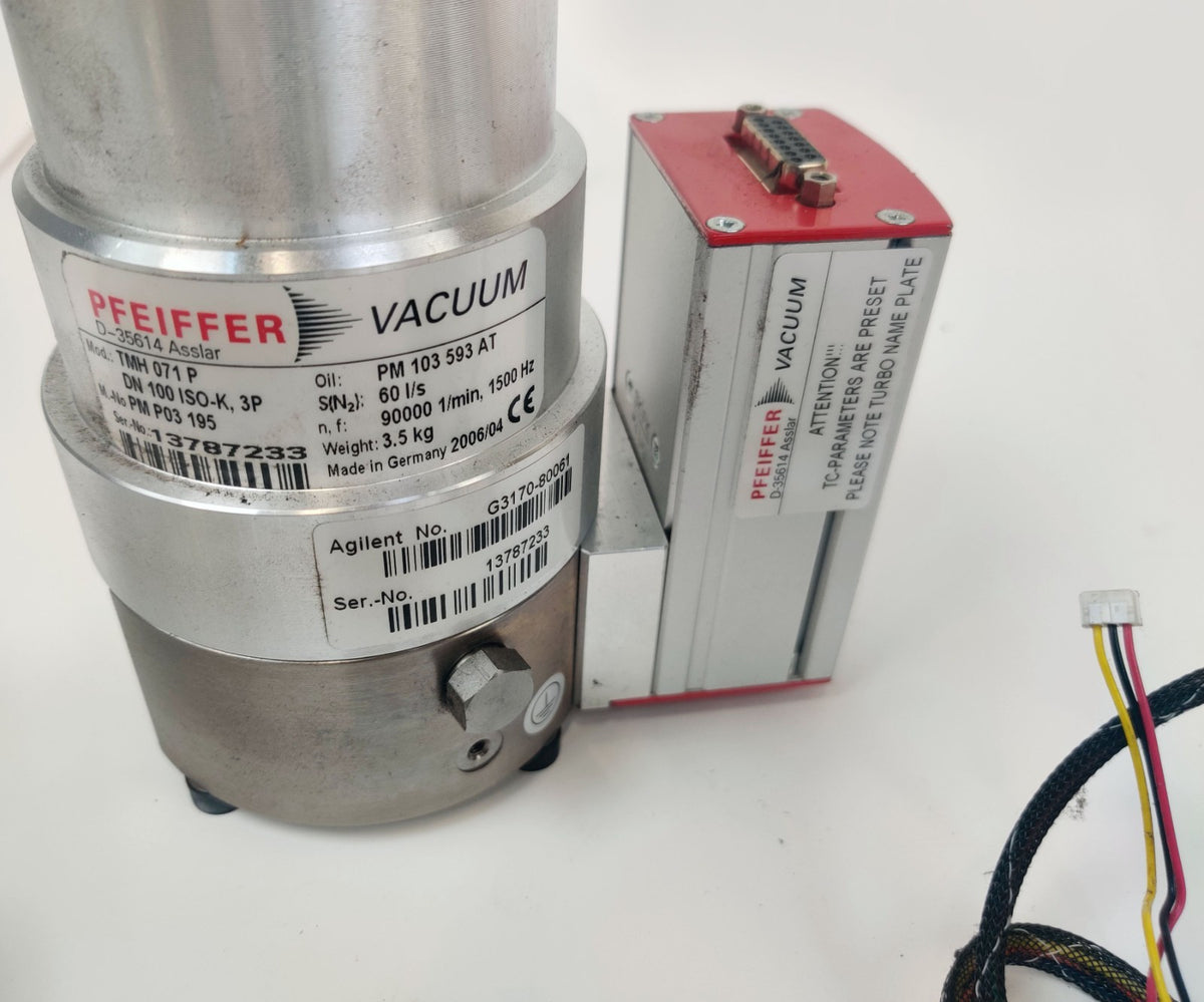 Pfeiffer TMH 071 P Turbomolecular Pump w TC-100 Controller, TPS 100 Power Supply - 