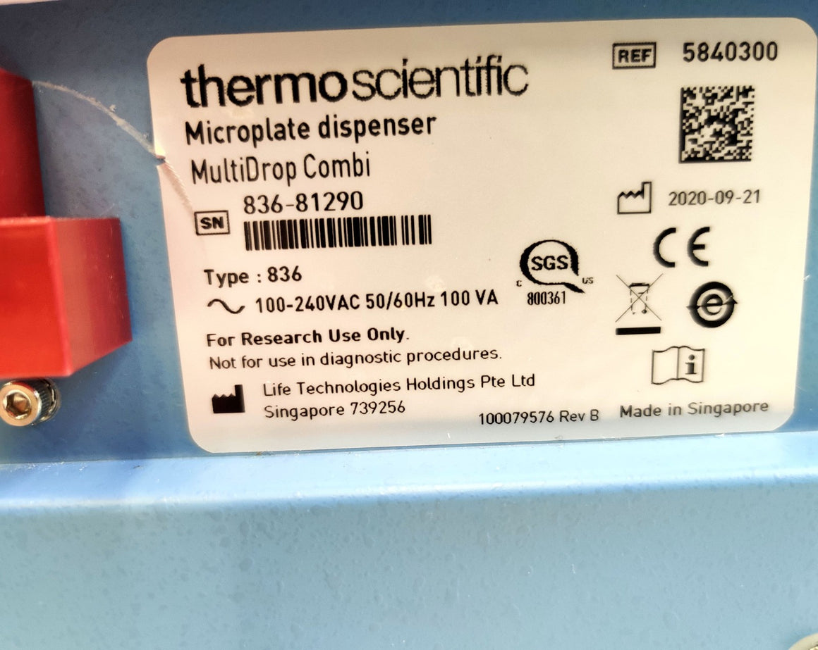Thermo Multidrop Combi 836 Microplate Reagent Dispenser 5840300 NEW