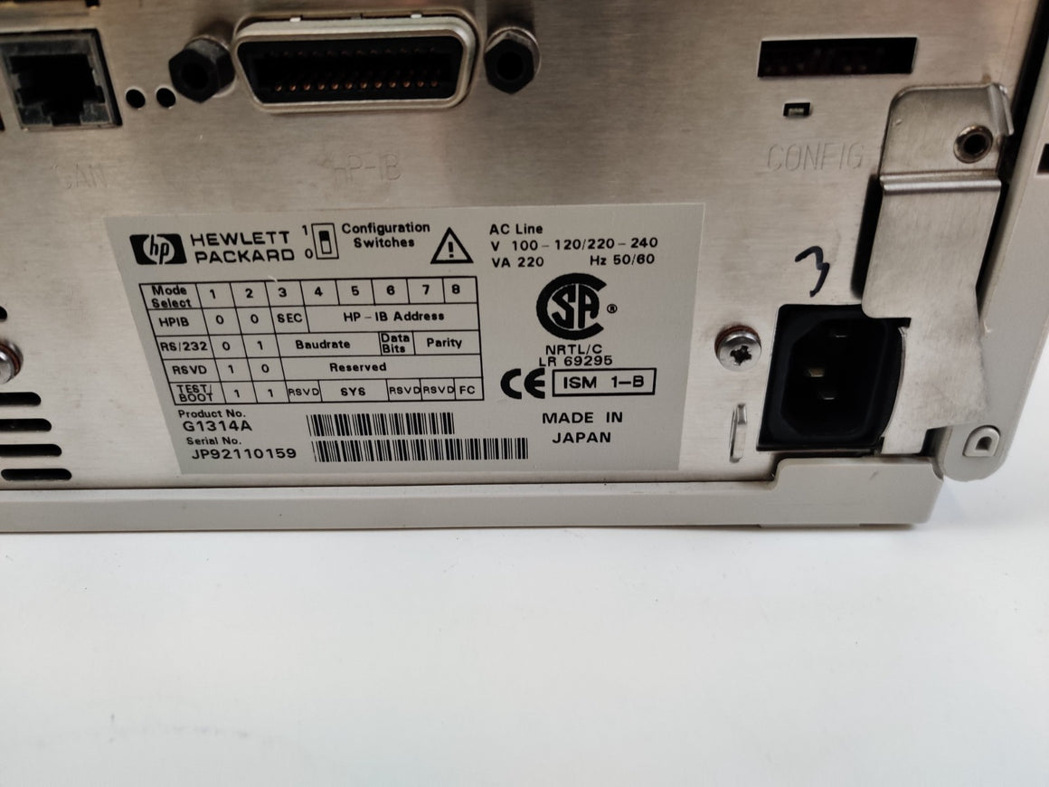 Agilent G1314A VWD Wavelength Detector HPLC w Standard Cell G1314-60086 and Jetdirect 400N LAN Card