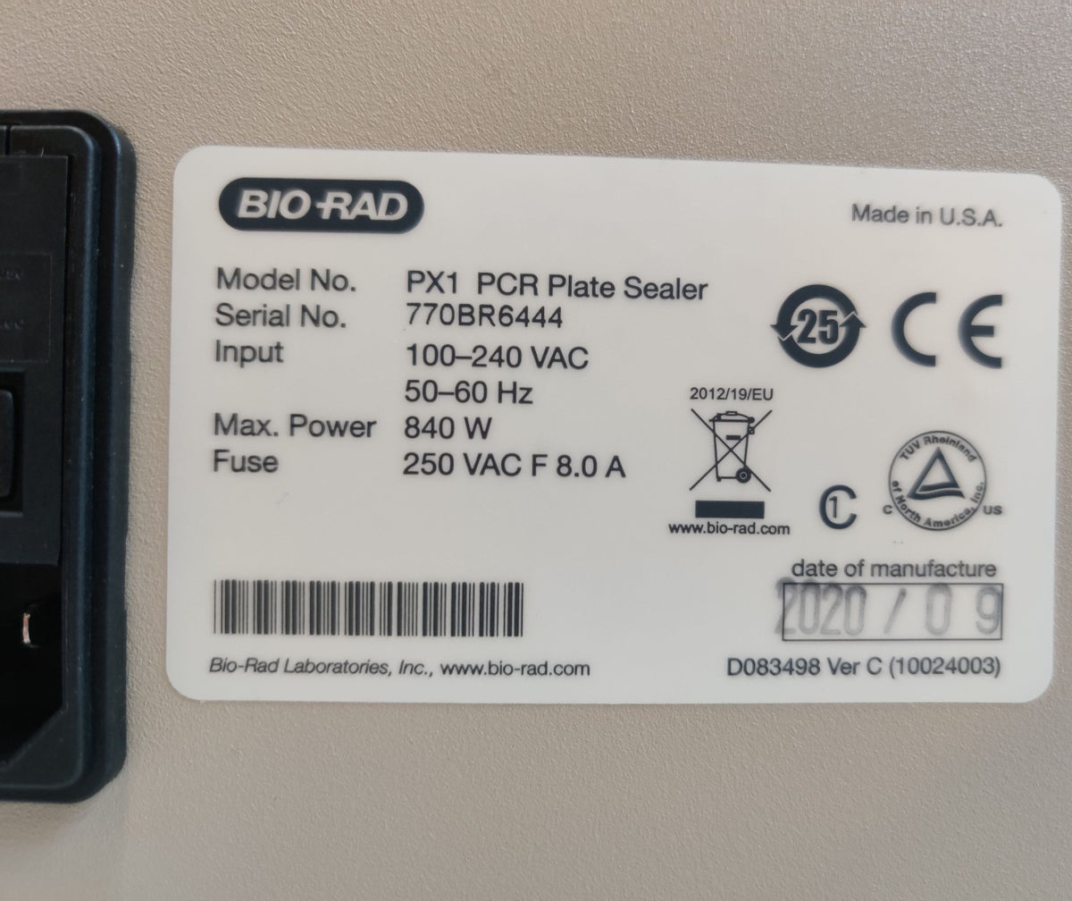 Bio-Rad PX1 PCR Plate Sealer 1814000 with 96 Well Plate Support Block - 