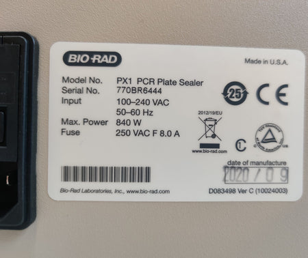 Bio-Rad PX1 PCR Plate Sealer 1814000 with 96 Well Plate Support Block - 