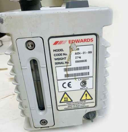 Edwards RV8 Dual Stage Rotary Vane Vacuum Pump 6cfm 100-120VAC 1Ph A654-01-906
