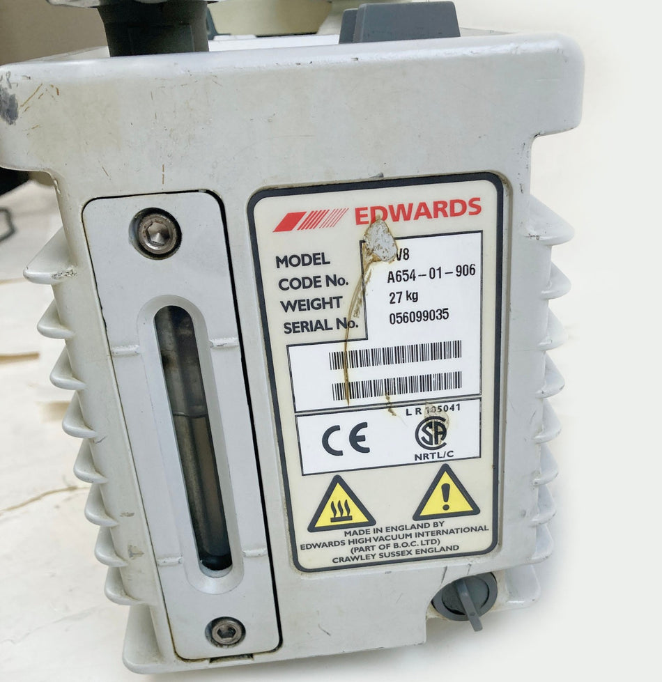 Edwards Edwards RV8 Dual Stage Rotary Vane Vacuum Pump 6cfm 100-120VAC 1Ph A654-01-906