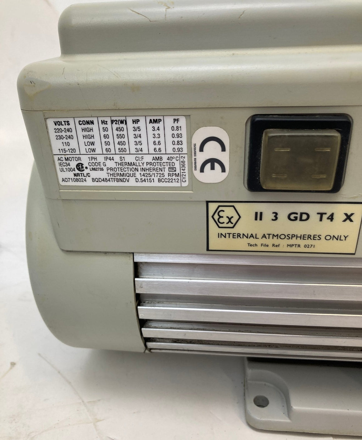 Edwards RV8 Dual Stage Rotary Vane Vacuum Pump 6cfm 100-120VAC 1Ph A654-01-906