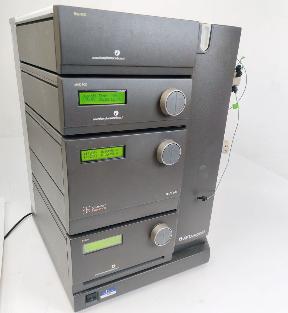 GE Healthcare Cytiva GE AKTA Explorer 100 FPLC System w Box 900, Monitor UV-900, Pump P-90, PH/c-900
