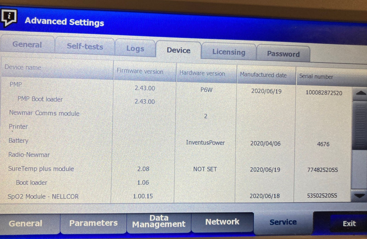 Welch Allyn Connex 6000 Vital Signs Monitor 67NXTX WiFi SpO2 Stand Temp MFD 2020 - 