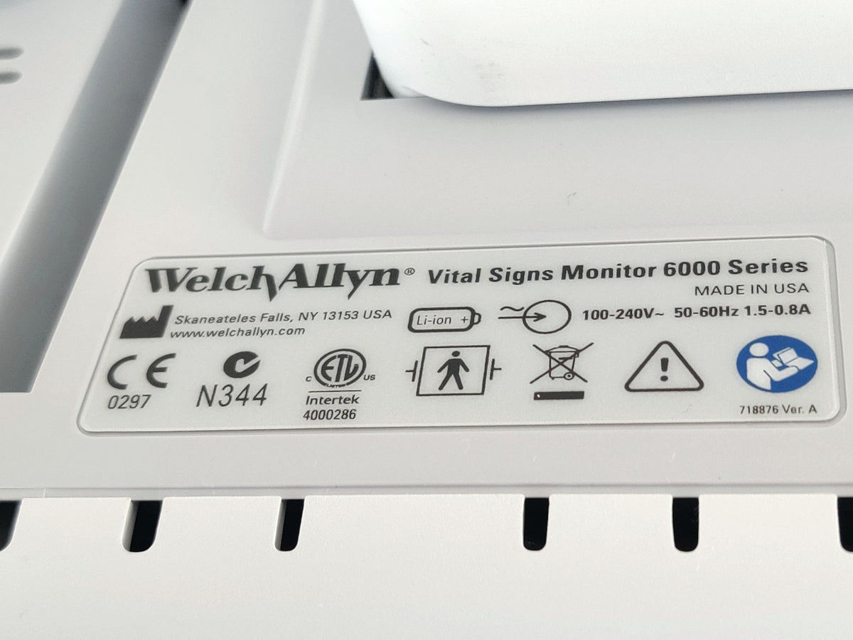 Welch Allyn Connex 6000 Vital Signs Monitor 68MXTX WIFI SpO2 Temp - 