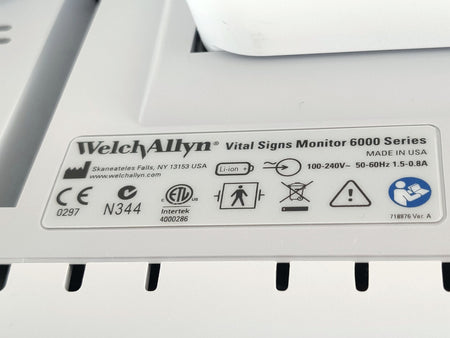 Welch Allyn Connex 6000 Vital Signs Monitor 68MXTX WIFI SpO2 Temp - 
