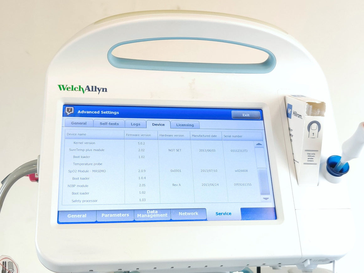 Welch Allyn Connex 6000 Vital Signs Monitor 68MXTX WIFI SpO2 Temp - 