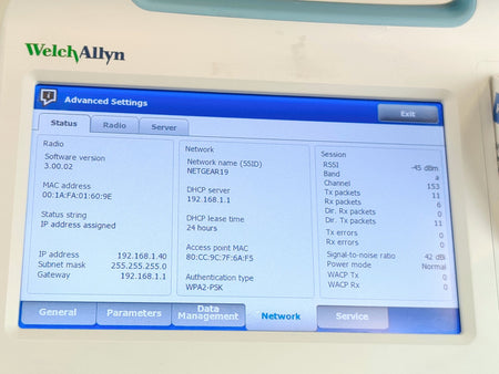 Welch Allyn Connex 6000 Vital Signs Monitor 68MXTX WIFI SpO2 Temp - 