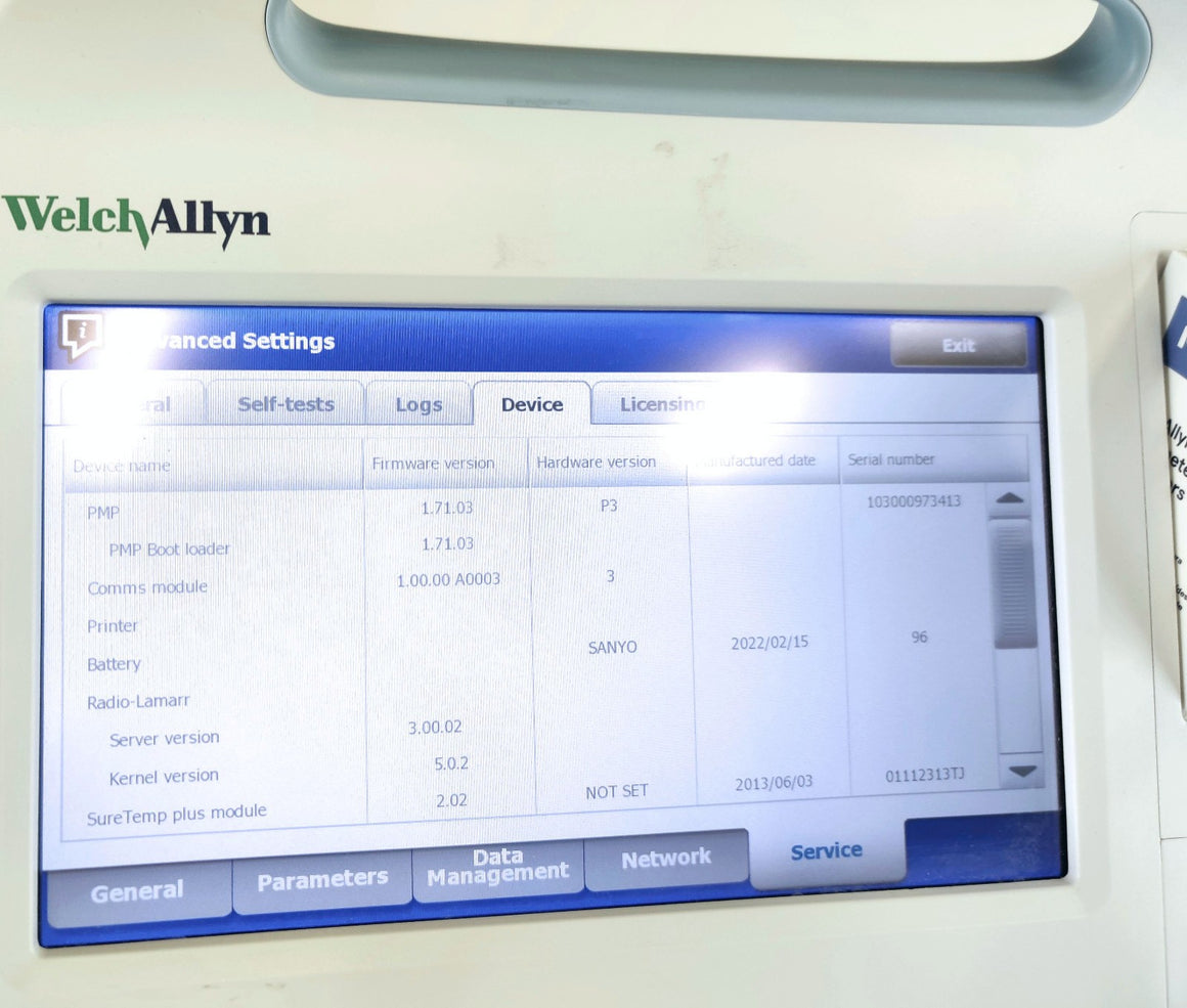 Welch Allyn Connex 6000 Vital Signs Monitor 68MXTX WIFI SpO2 Temp - 