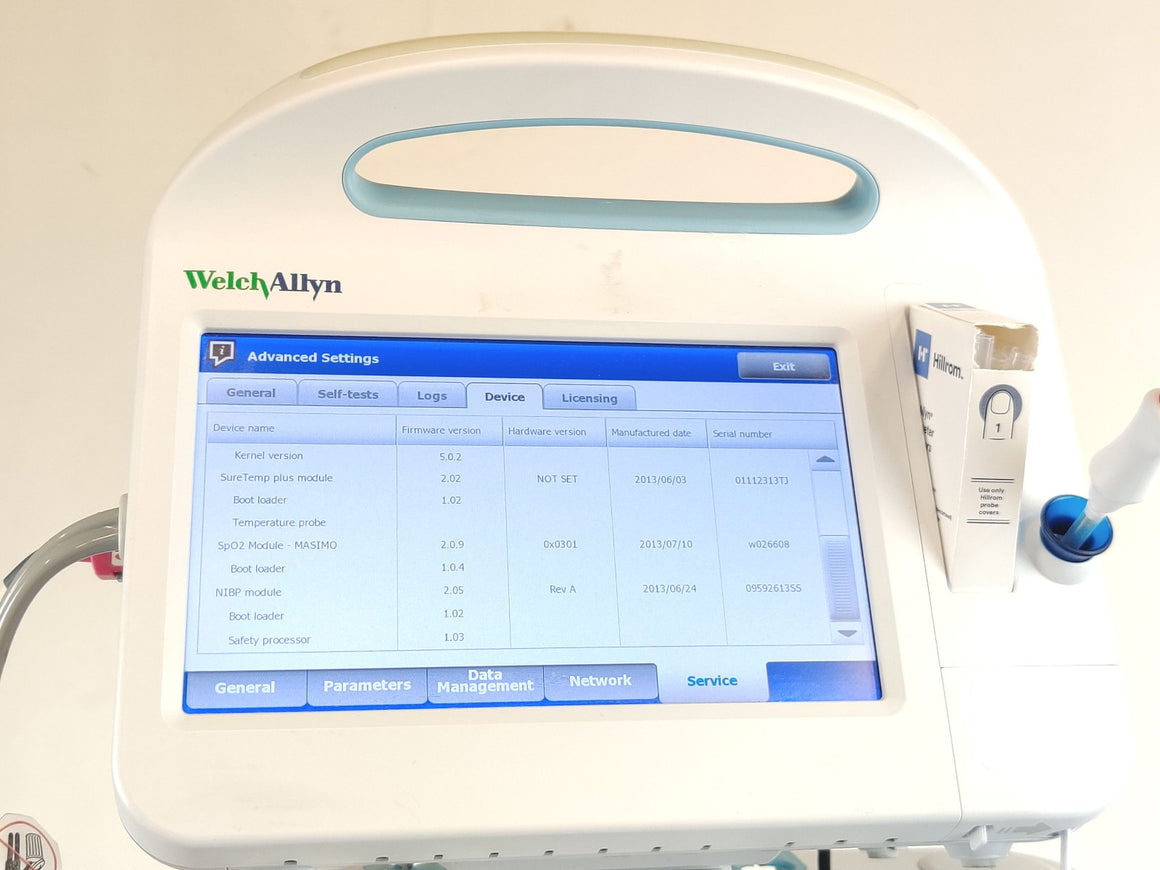 Welch Allyn Connex 6000 Vital Signs Monitor 68MXTX WIFI SpO2 Temp - 