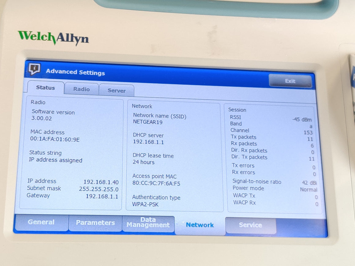 Welch Allyn Connex 6000 Vital Signs Monitor 68MXTX WIFI SpO2 Temp - 