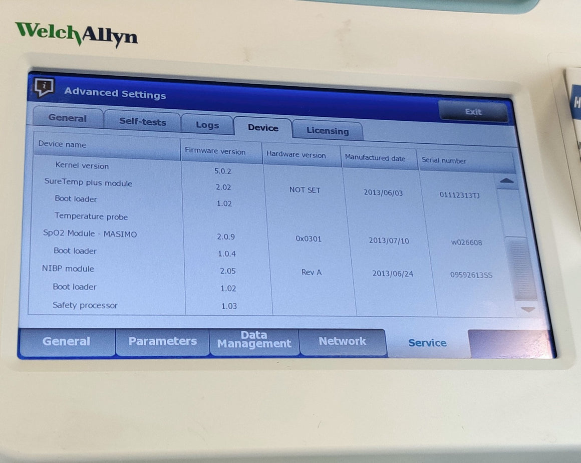 Welch Allyn Connex Vital Signs Monitor 6000 WIFI 65MTXX w Masimo, Mobile