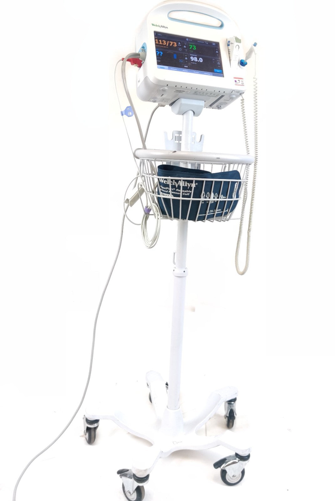 Welch Allyn Connex Vital Signs Monitor 6000 65MTXX w WIFI Masimo SPO2 Temp Stand