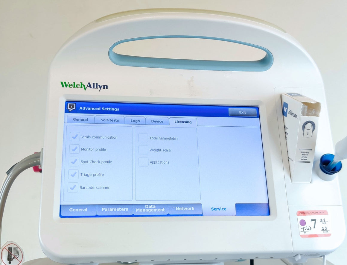 Welch Allyn Connex Vital Signs Monitor 6000 65MTXX w WIFI Masimo SPO2 Temp Stand