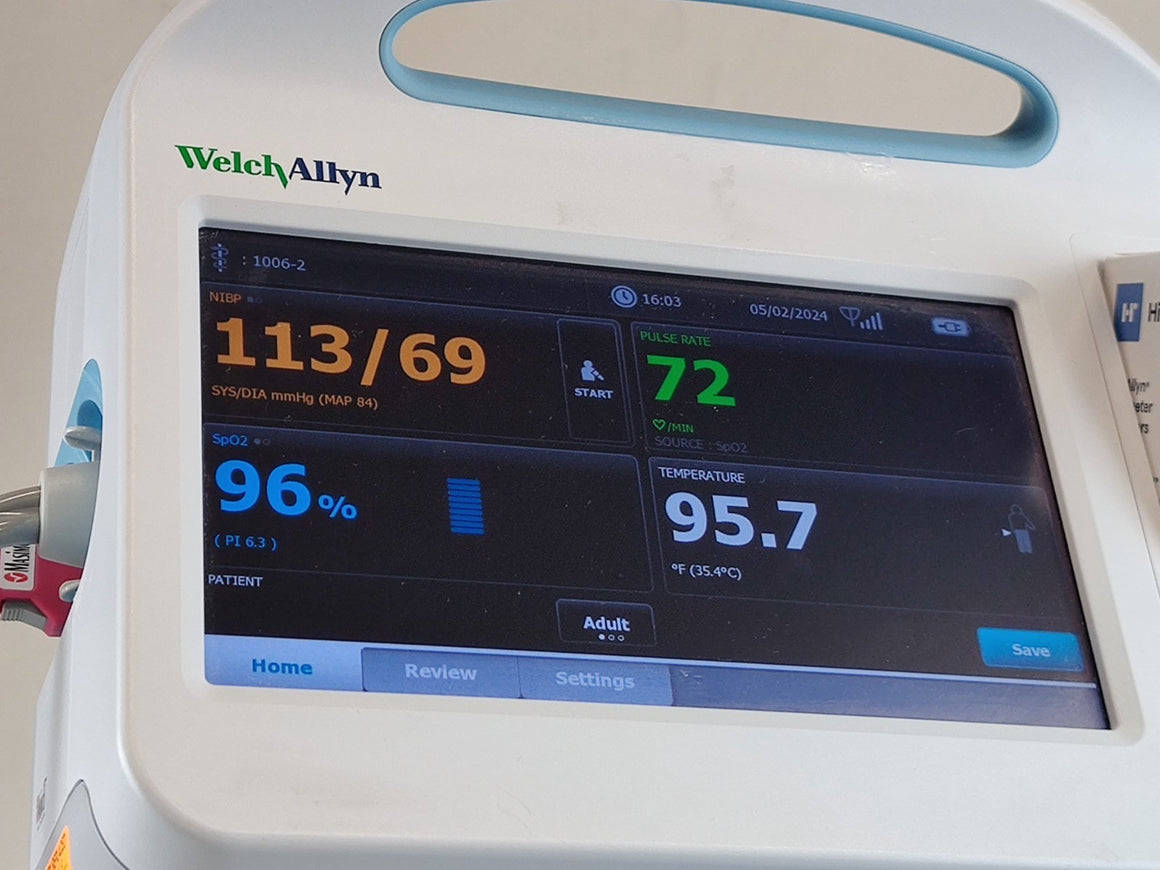 Welch Allyn Connex Vital Signs Monitor 6000 65MTXX w WIFI Masimo SPO2 Temp Stand