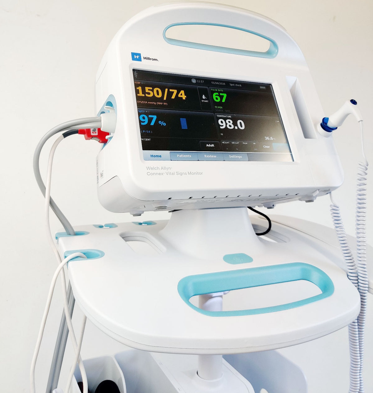 Welch Allyn Connex 6000 68MXTX Vital Signs Monitor WiFi SpO2 Stand Cuff - 