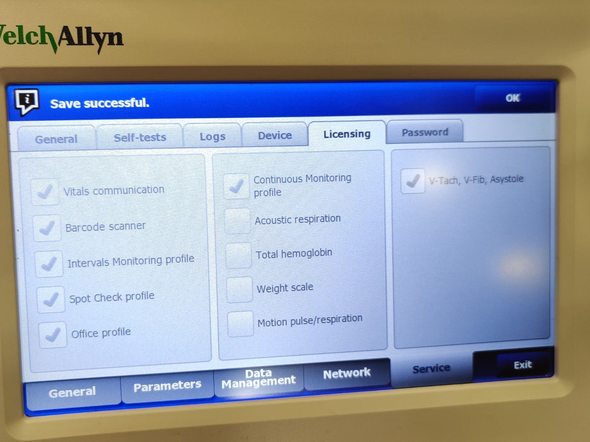 Welch Allyn Connex 6000 68NXTX Vital Signs Monitor WiFi SpO2 Stand Temp - 