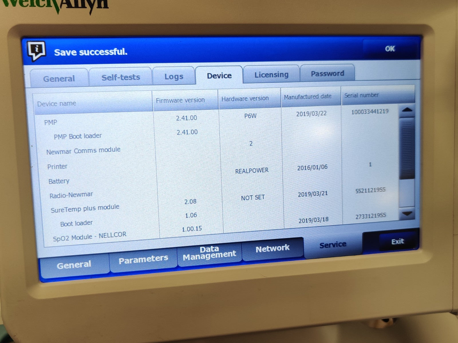 Welch Allyn Connex 6000 68NXTX Vital Signs Monitor WiFi SpO2 Stand Temp - 