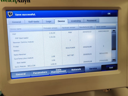 Welch Allyn Connex 6000 68NXTX Vital Signs Monitor WiFi SpO2 Stand Temp - 
