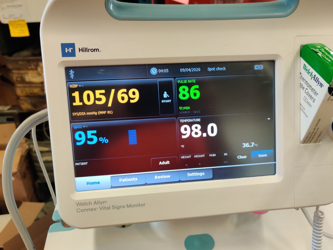 Welch Allyn Connex 6000 68NXTX Vital Signs Monitor WiFi SpO2 Stand Temp MFD 2023 - 