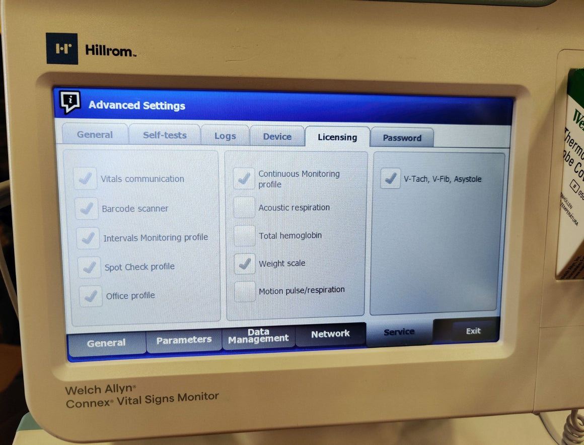Welch Allyn Connex 6000 68NXTX Vital Signs Monitor WiFi SpO2 Stand Temp MFD 2023 - 