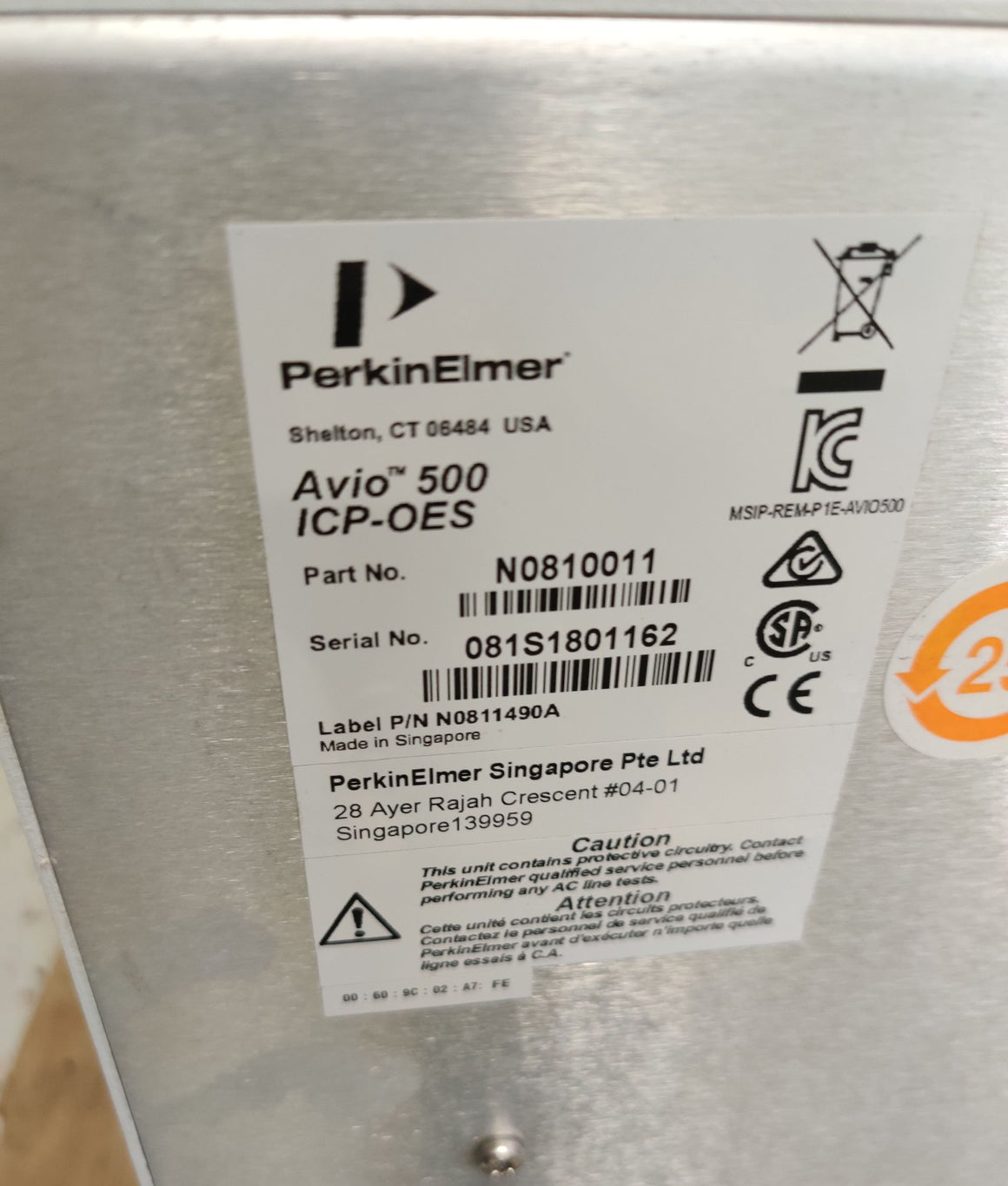 PerkinElmer Avio 500 ICP-OES Spectrometer System N0810011 · Tested