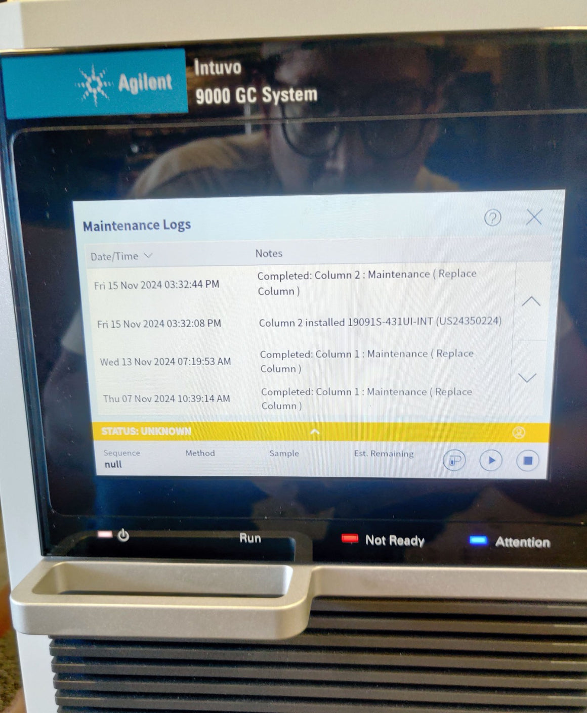 Gas Chromatograph system Agilent G3950A intuvo 9000