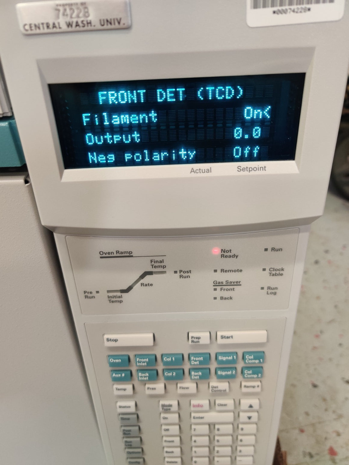 Agilent 6890 Plus Gas Chromatograph G1530A TCD Detector and S/SL Injector Tested
