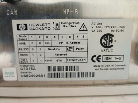 Agilent G1315A DAD Diode Array Detector 1100 HPLC w Lamps, G1315-60012 Flow Cell - 