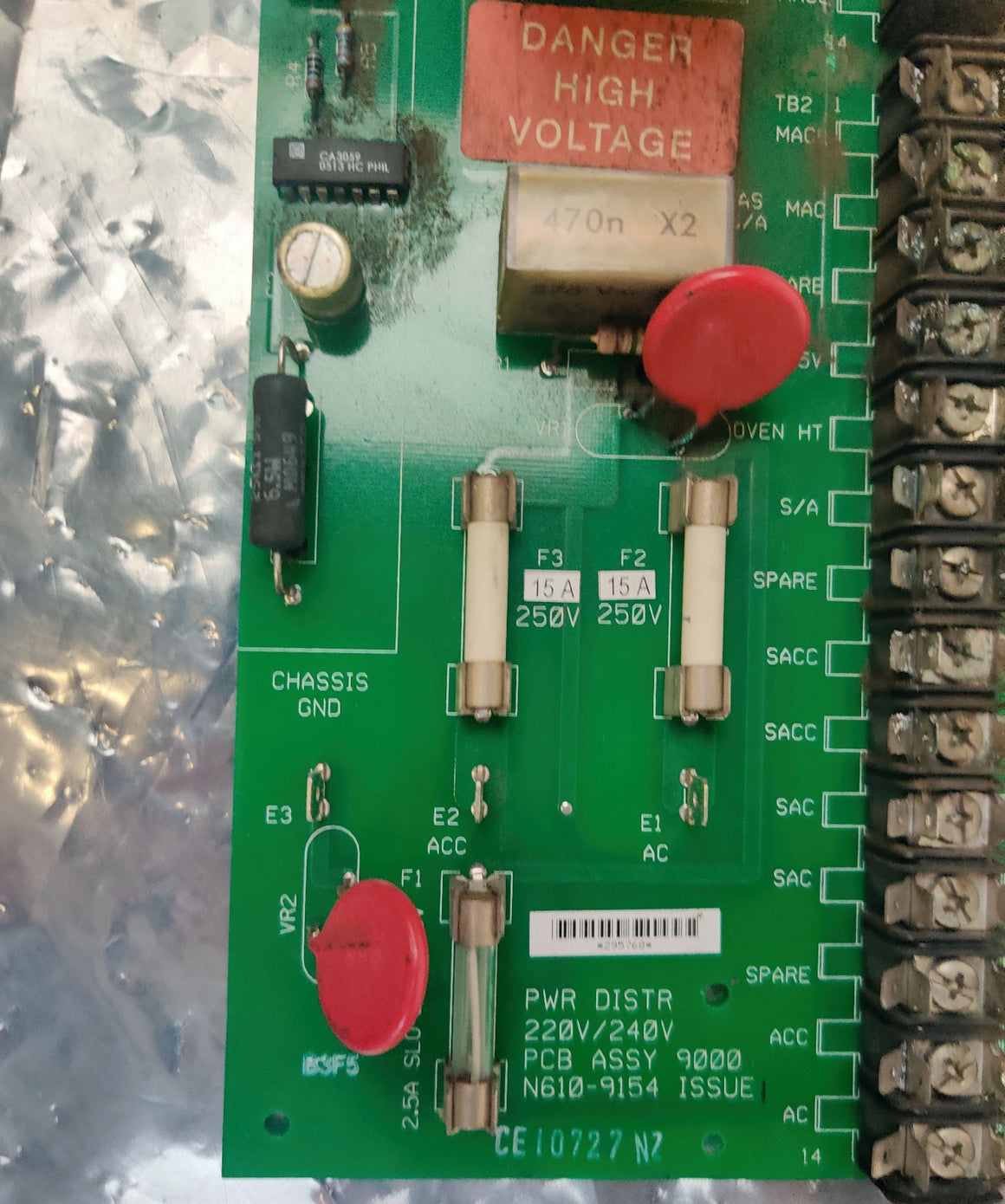 PerkinElmer Autosystem XL GC N610-9154 Power Distribution Board 220V 240V - 