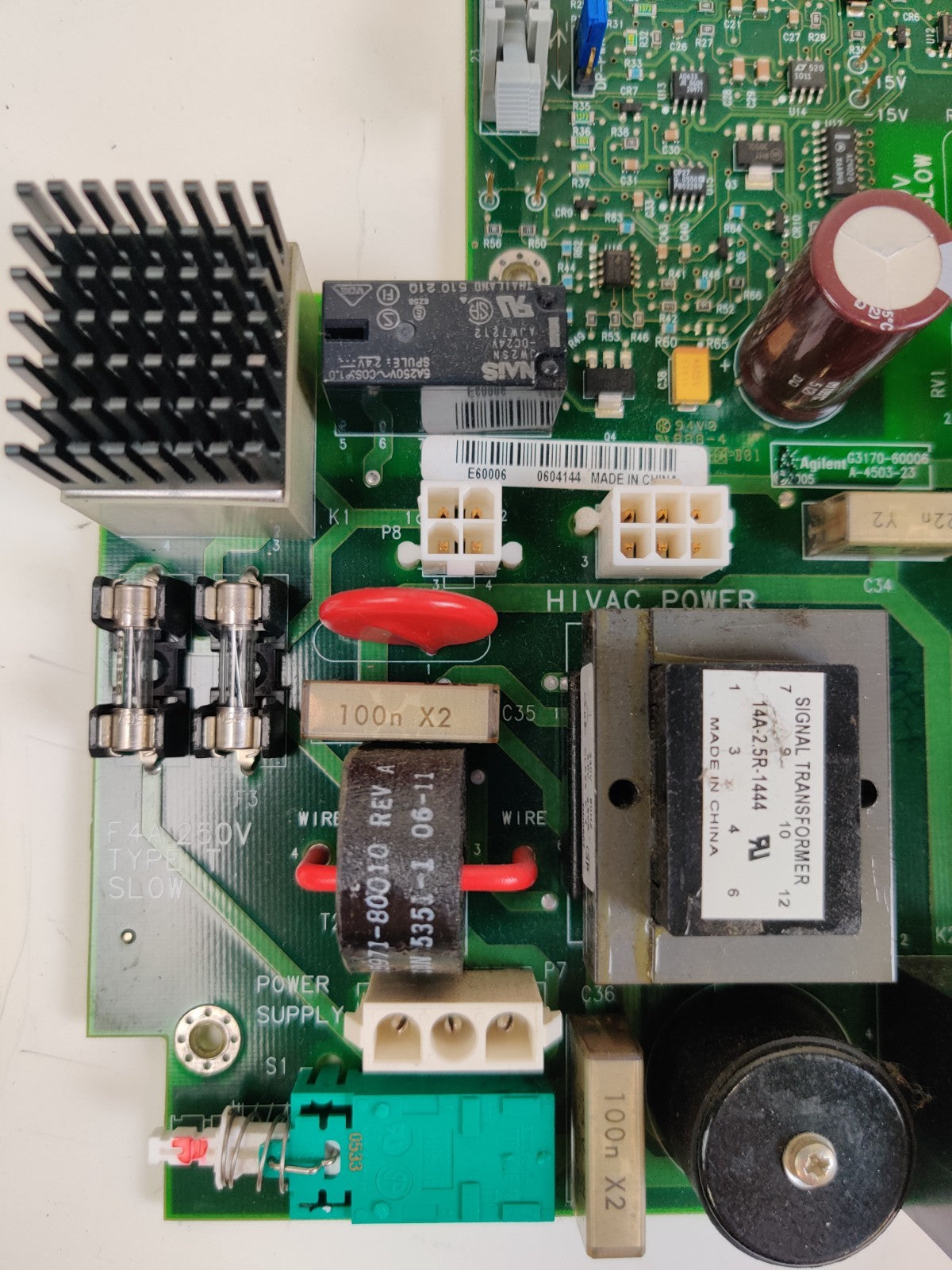 Agilent 5973 5975 MSD Detector G3170-60006 AC Board with Power Switch Tested - 