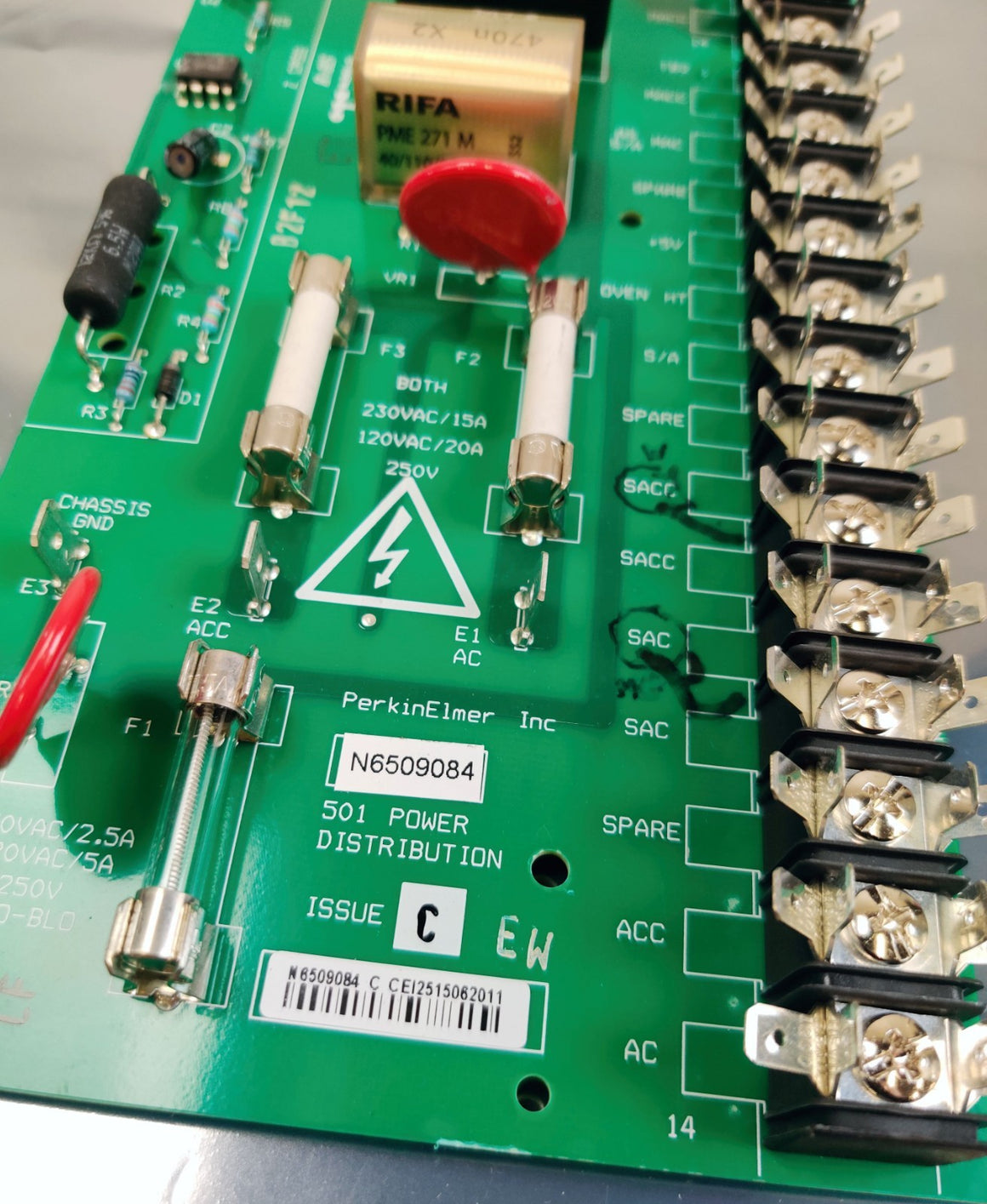 PerkinElmer N6509084 501 Power Distribution Board Issue C for Clarus - 