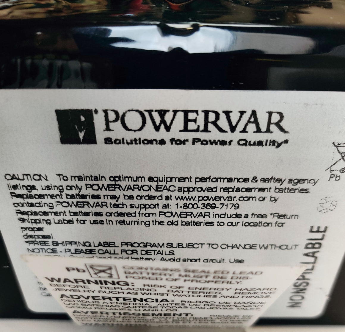 Ametek Powervar 800VA Uninterrupted Power Supply 720W UPS ABCE802-22 - 
