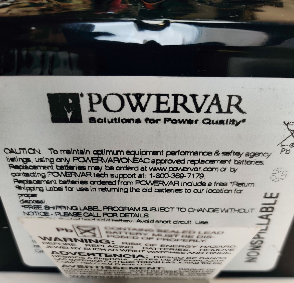 Ametek Powervar 800VA Uninterrupted Power Supply 720W UPS ABCE802-22 - 