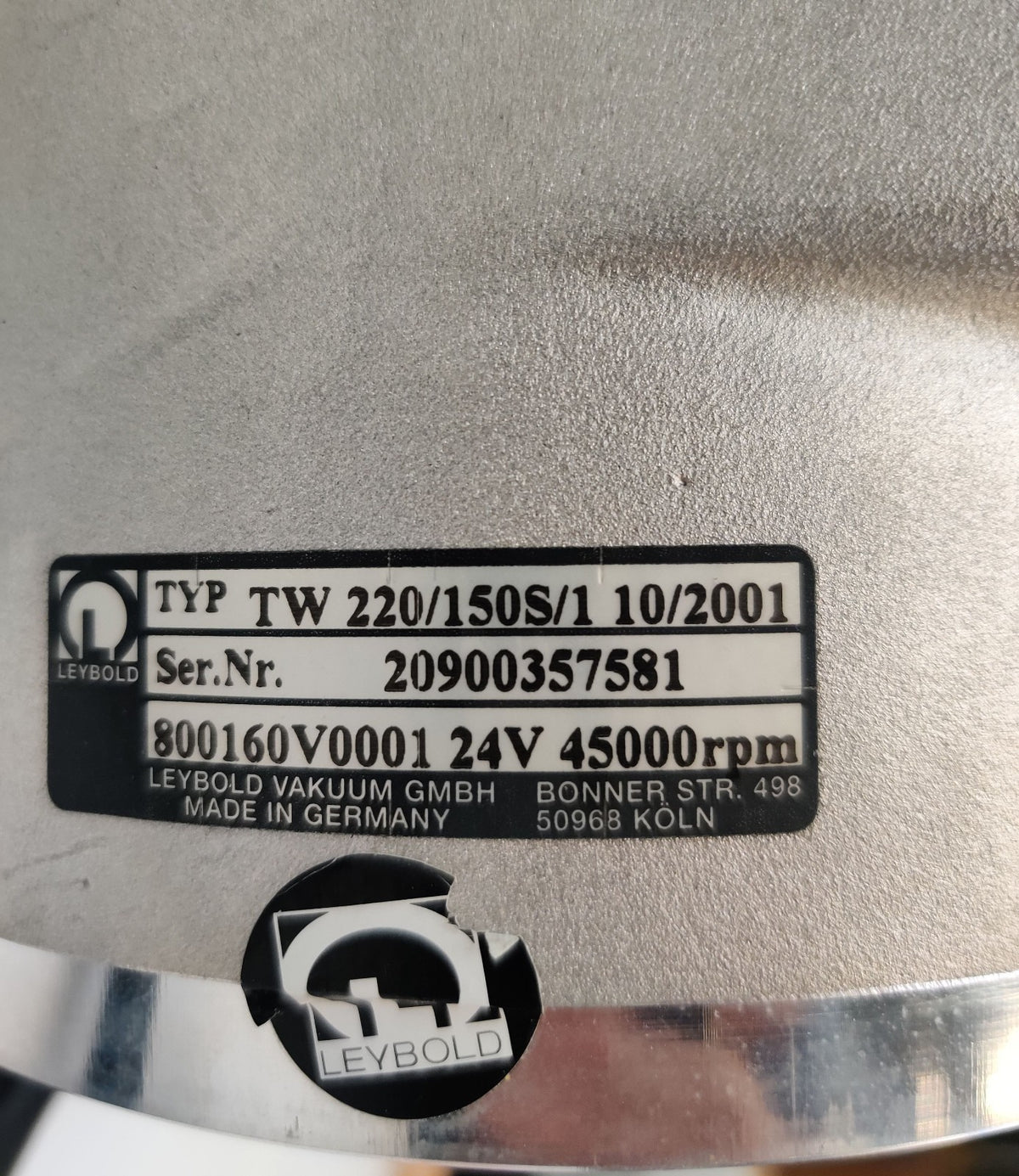 Leybold TW 220/150s Turbovac Turbo Pump w TDS RS485 Controller Thermo LCQ - 
