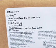 Load image into Gallery viewer, Box of 10 Covidien Shiley 18885 Taperguard Evac Oral Trachea Tube  8.5 mm I.D.
