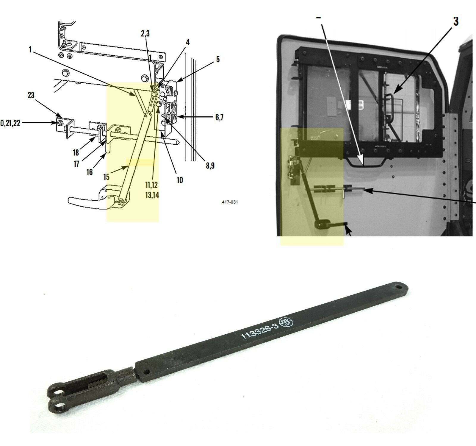 Hemtt M977 Mobility Truck Door Handle Assembly